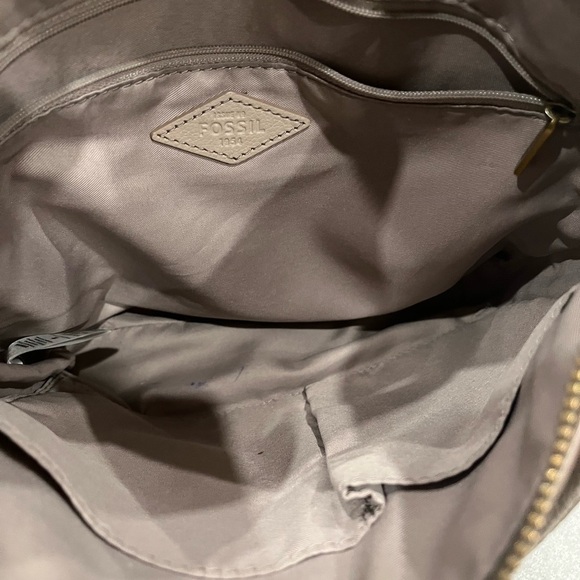 Fossil Tara Crossbody Bag Graystone Leather with zipper - Picture 6 of 11